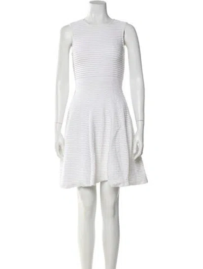 Pre-owned Ted Baker Striped Mini Dress In White