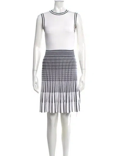 Pre-owned Ted Baker Striped Mini Dress In White