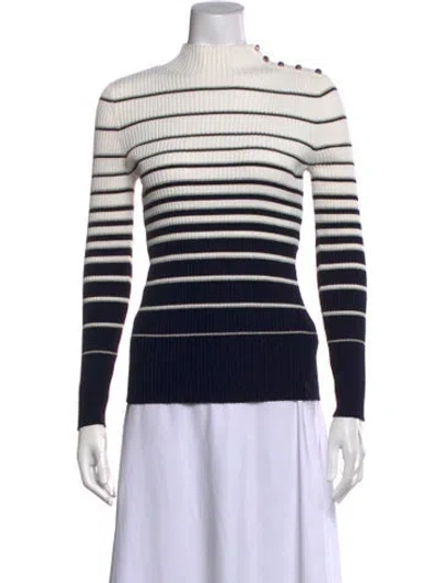 Pre-owned Ted Baker Striped Mock Neck Sweater In Multicolor