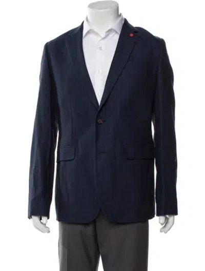 Pre-owned Ted Baker Striped Peacoat W/ Tags In Blue