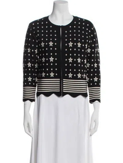 Pre-owned Ted Baker Striped Scoop Neck Sweater In Black