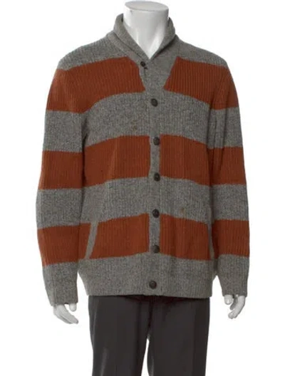 Pre-owned Ted Baker Striped V-neck Cardigan In Multi