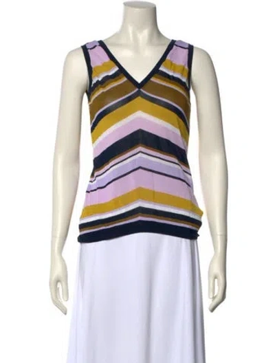 Pre-owned Ted Baker Striped V-neck Sweater In Multi