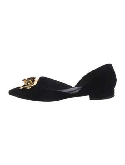 Pre-owned Ted Baker Suede D'orsay Flats In Black