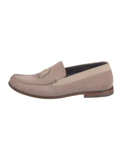 Pre-owned Ted Baker Suede Dress Loafers In Neutral