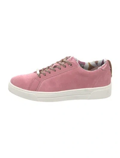 Pre-owned Ted Baker Suede Graphic Print Sneakers In Pink