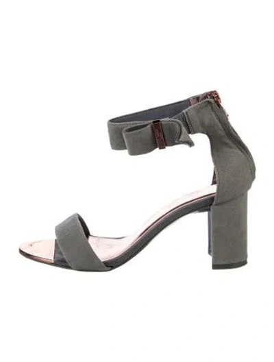 Pre-owned Ted Baker Suede Sandals In Grey