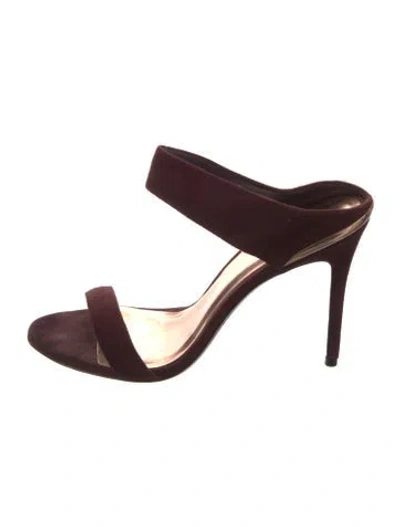 Pre-owned Ted Baker Suede Slides In Burgundy