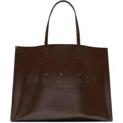 Ted Baker Sukicon Large Icon Tote In Dark Brown