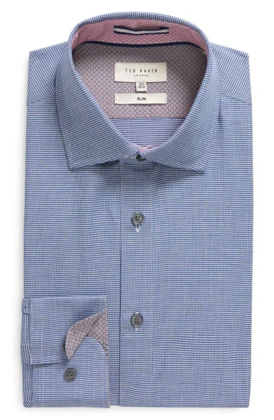 Ted Baker Supia Slim Fit Dress Shirt In Mid Blue