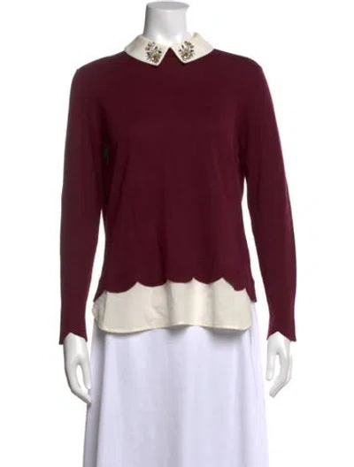 Pre-owned Ted Baker Sweater In Burgundy