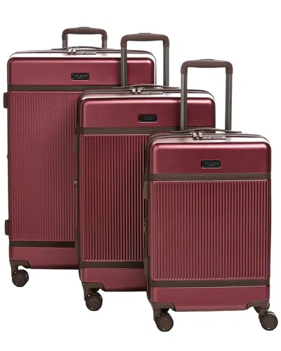 Ted Baker Sydney Expandable 3pc Luggage Set In Red