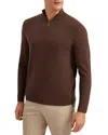 Ted Baker T Stitch Quarter Zip Pullover Sweater In Brown