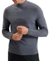 Ted Baker T Stitch Quarter Zip Pullover Sweater In Mid Blue