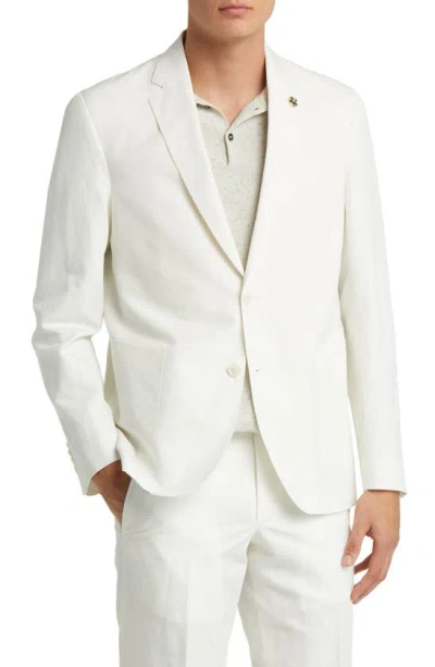 Ted Baker London Tampa Soft Constructed Cotton & Linen Sport Coat In Ecru