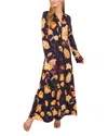 Ted Baker Floral Long Sleeve Jersey Maxi Dress In Multi
