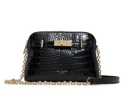 Ted Baker Taylor Crossbody Bag In Black Croc Print