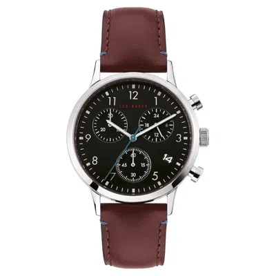 Ted Baker Tb Timeless Cosmop Watch In Burgundy