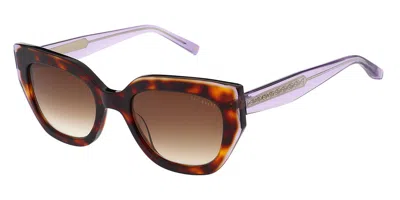 Ted Baker Tb1757 Coral 100 Women's Sunglasses Tortoiseshell Size 53 In Brown