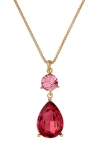 Ted Baker Tearsa Crystal Teardrop Pendant Necklace In Red