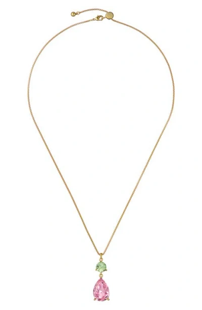 Ted Baker Tearsa Crystal Teardrop Pendant Necklace In Gold