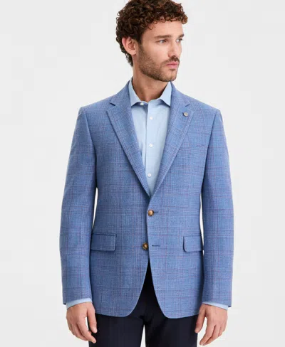 Ted Baker Ted By  Men's Blue Plaid Modern-fit Blazer