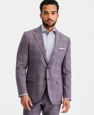 Ted Baker Ted By  Men's Modern-fit Purple Plaid Suit Separates Jacket