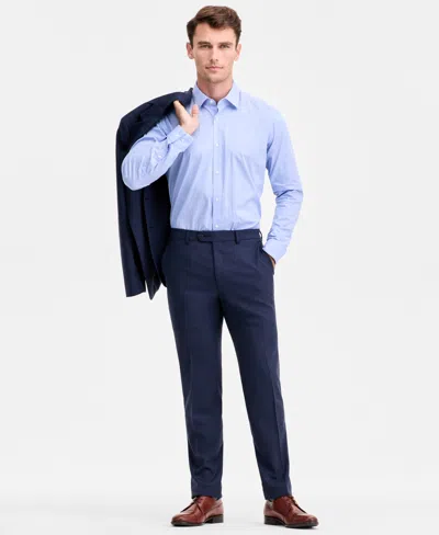 Ted Baker Ted By  Men's Modern-fit Stretch Black Solid Wool-blend Suit Separate Pants In Blue