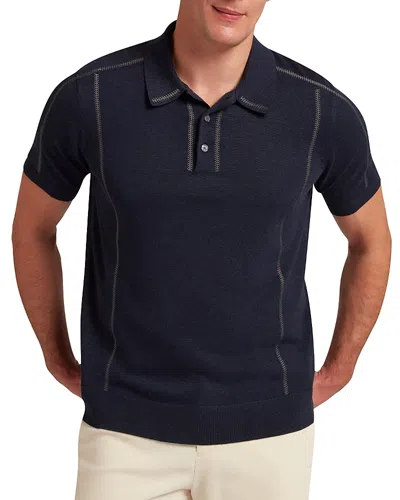 Ted Baker Telle Topstitched Polo Shirt In Navy
