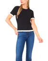 Ted Baker Ruffle Short Sleeve Sweater In Black