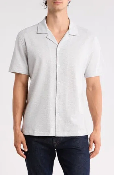 Ted Baker Textured Knit Camp Shirt In Gray