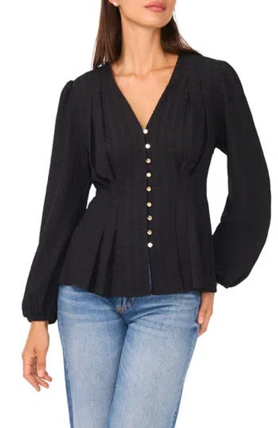Ted Baker Textured Long Sleeve Top In Black