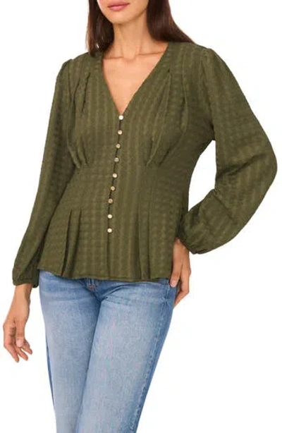 Ted Baker Textured Long Sleeve Top In Green