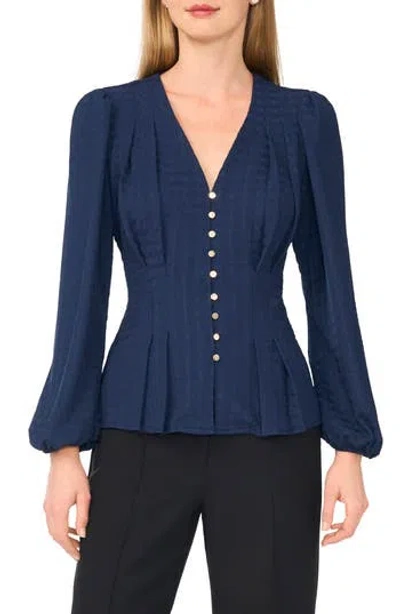 Ted Baker Textured Long Sleeve Top In Blue