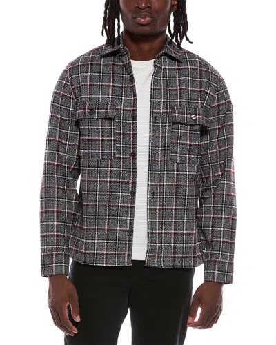 Ted Baker Textured Overshirt In Gray