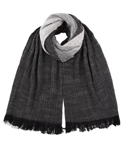 Ted Baker Textured Rib Fringed Scarf In Black