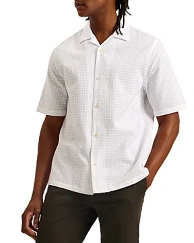 Ted Baker Textured Short Sleeve Button Front Shirt In White