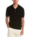 Ted Baker Textured Wool-blend Polo Shirt In Black