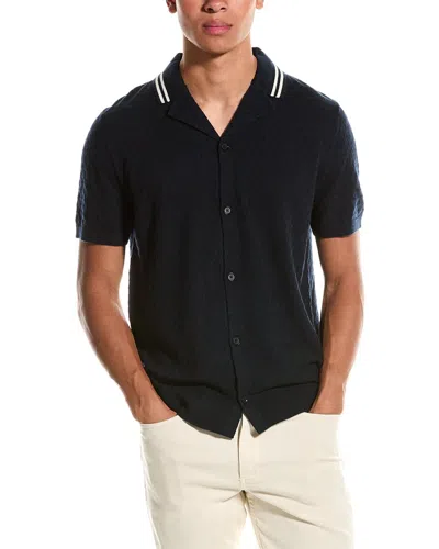 Ted Baker Textured Wool-blend Shirt In Blue