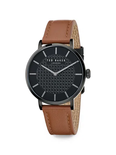 Ted Baker Textured-dial 38mm Watch In Brown