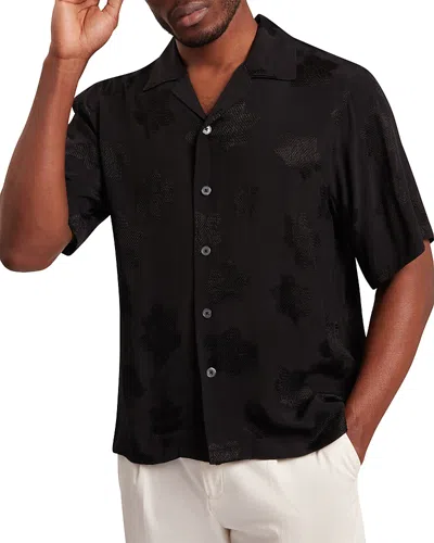 Ted Baker Thovan Short Sleeve Relaxed Fit Mesh Cut Out Shirt In Black
