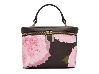 Ted Baker Tia Leather Satchel In Dark Brown/pink