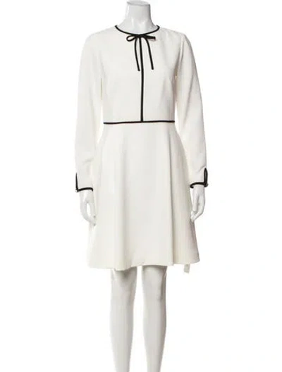 Pre-owned Ted Baker Tie Neck Knee-length Dress In Neutral