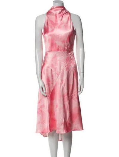 Pre-owned Ted Baker Tie-dye Print Long Dress W/ Tags In Pink