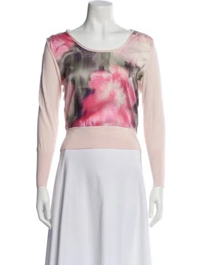 Pre-owned Ted Baker Tie-dye Print Scoop Neck Sweater In Pink