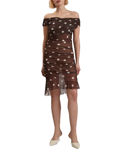 Ted Baker Tildahh Crossover Neck Dress In Dark Drown