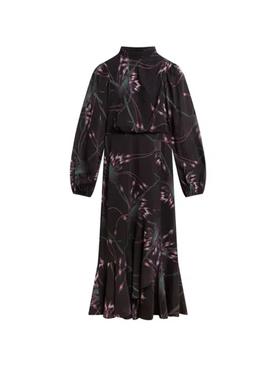 Ted Baker Tillas Tie-neck Midi Dress In Black