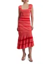Ted Baker Tilleea Square Neck Dress In Coral