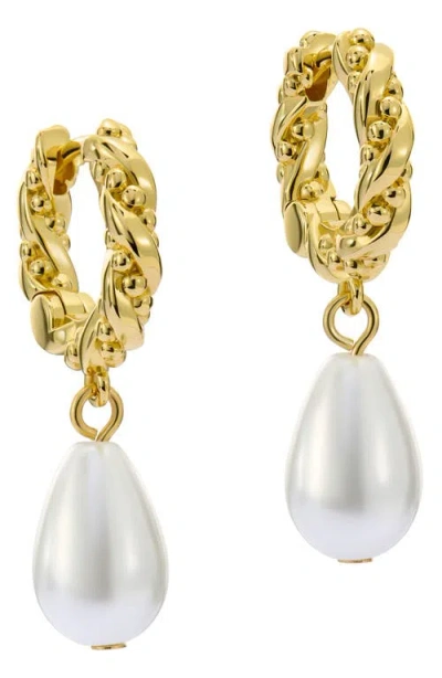 Ted Baker Tilly Twisted Faux Pearl Drop Earrings In Gold