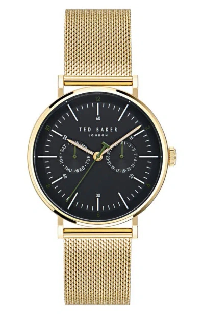 Ted Baker Timeless Mesh Bracelet Watch In Goldone